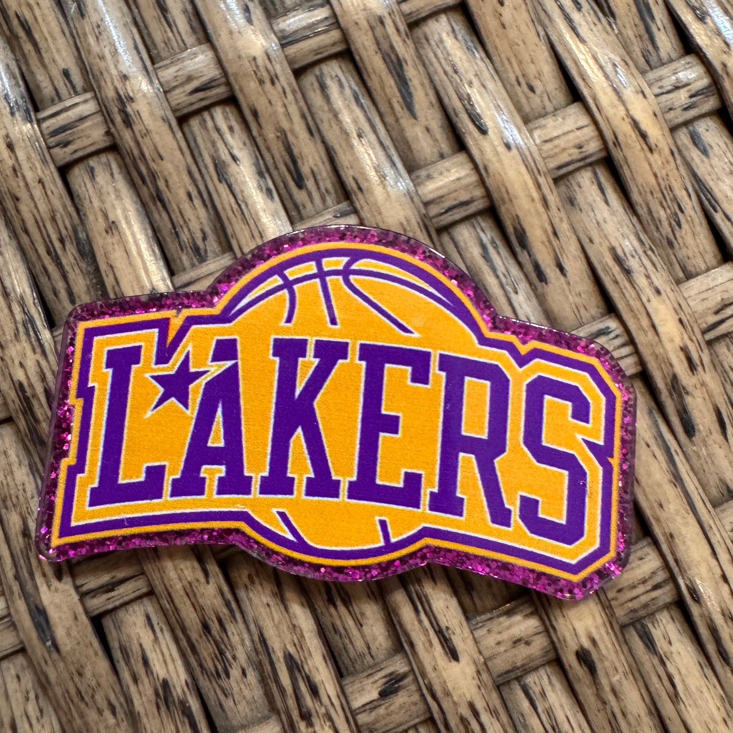 Acrylic Flatback, Cheetah Print, Heart, Single Pc. Lakers