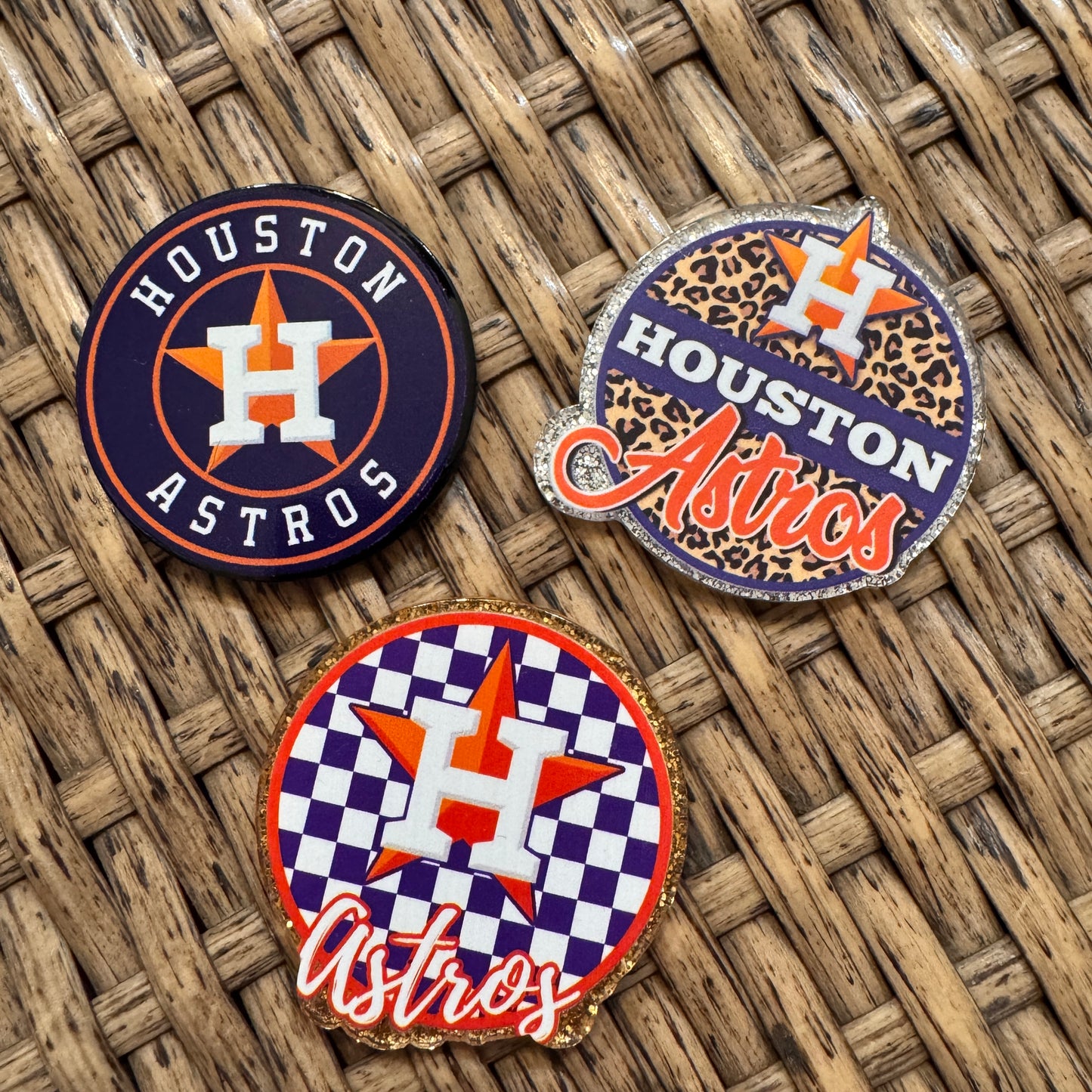 Acrylic Flatback, Single Pc. Houston Astros