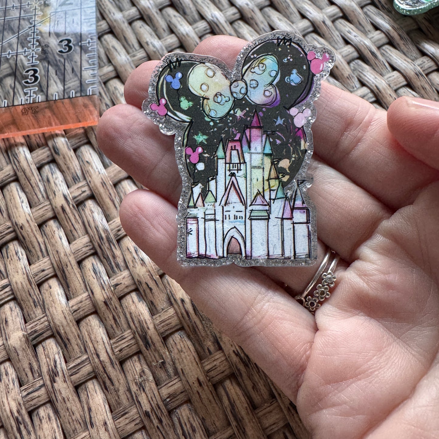 Acrylic Flatback,  Planar, Cabochon, Single Pc. - Disney Castle