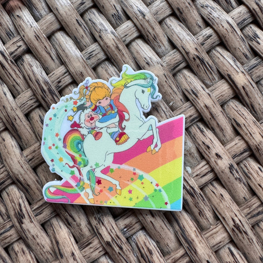 Acrylic Flatback,  Planar, Cabochon, Single Pc. - Rainbow Bright 80's