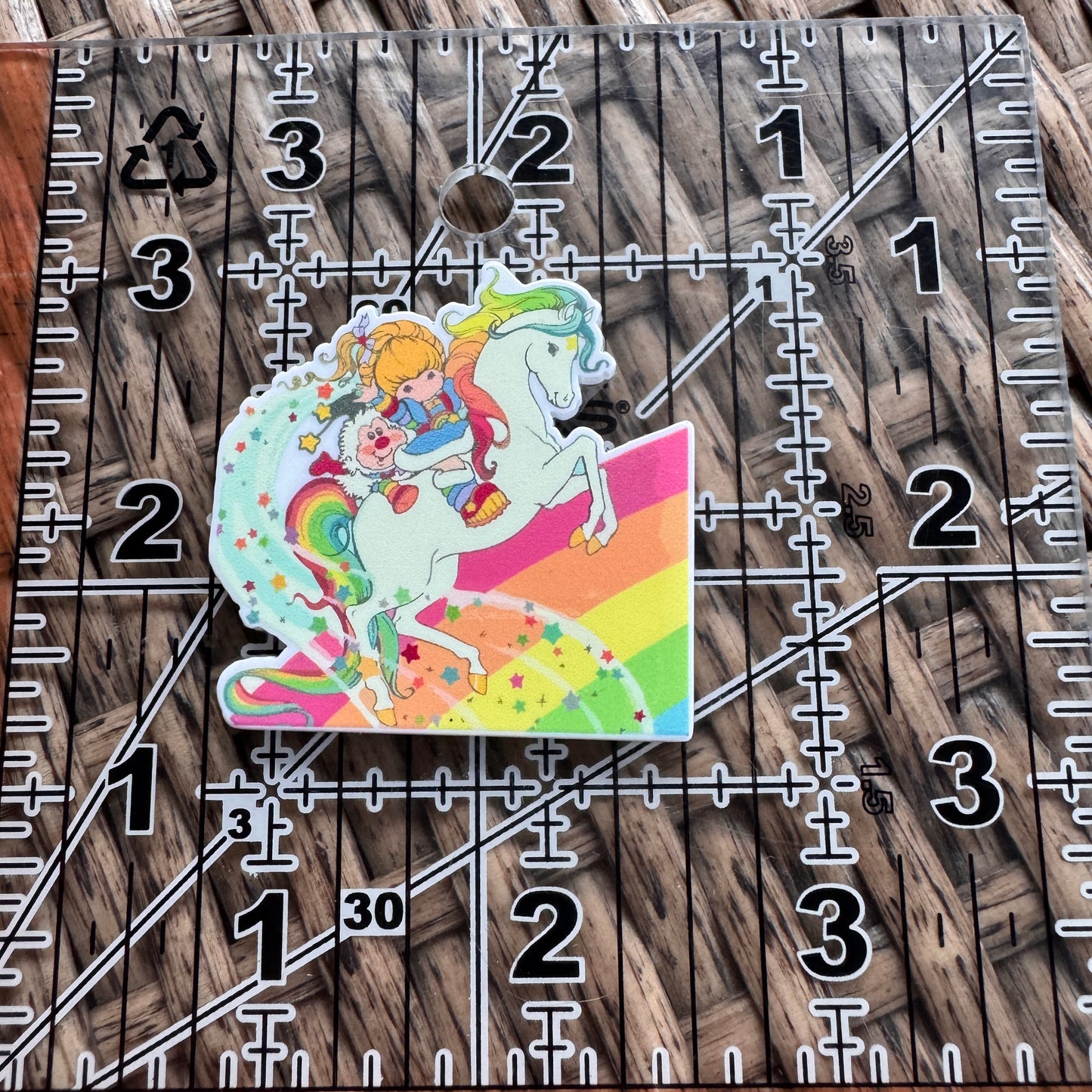 Acrylic Flatback,  Planar, Cabochon, Single Pc. - Rainbow Bright 80's