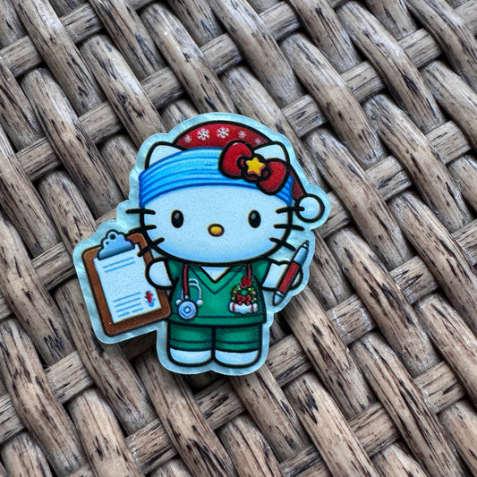 Acrylic Flatback,  Planar, Cabochon, Single Pc. - HK Christmas Nurse