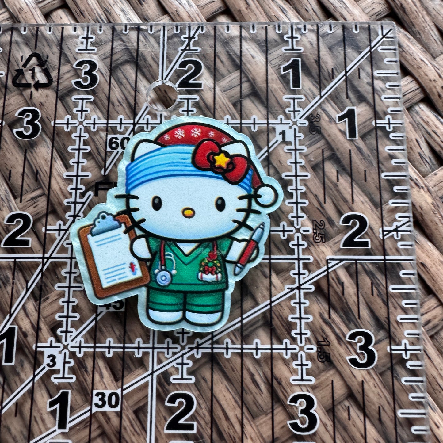 Acrylic Flatback,  Planar, Cabochon, Single Pc. - HK Christmas Nurse