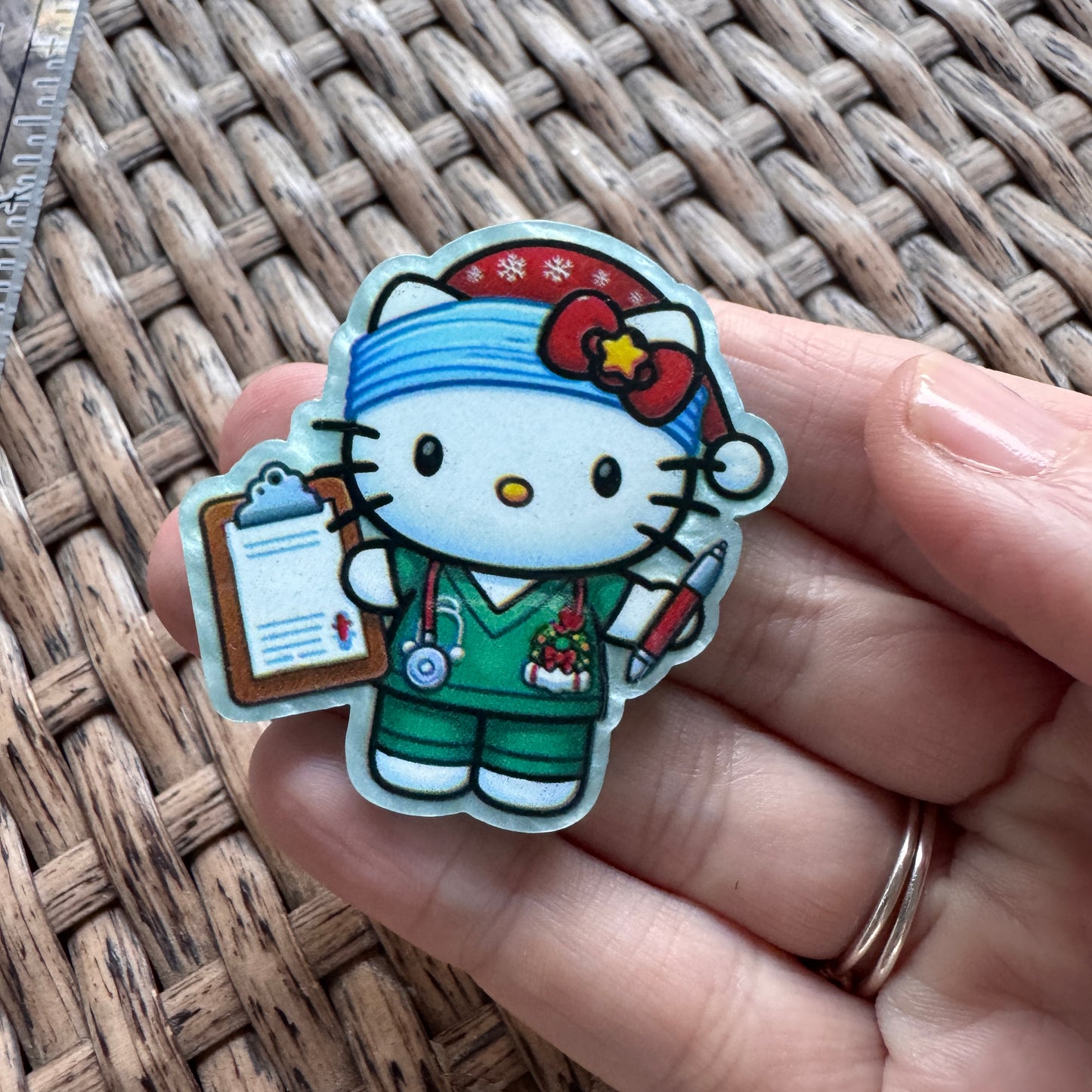 Acrylic Flatback,  Planar, Cabochon, Single Pc. - HK Christmas Nurse
