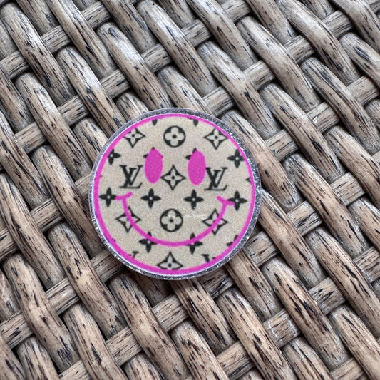 Acrylic Flatback,  Planar, Cabochon, Single Pc. - Designer Smiley Tan