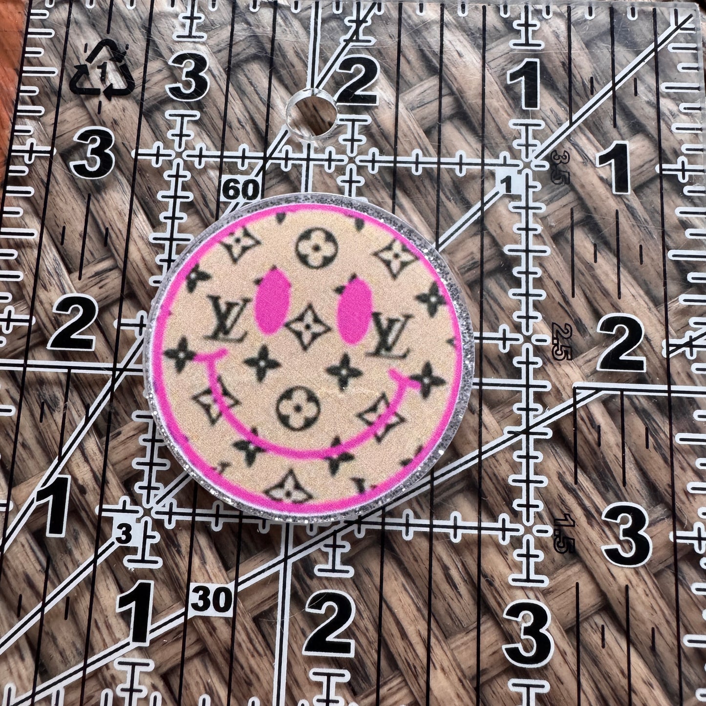 Acrylic Flatback,  Planar, Cabochon, Single Pc. - Designer Smiley Tan