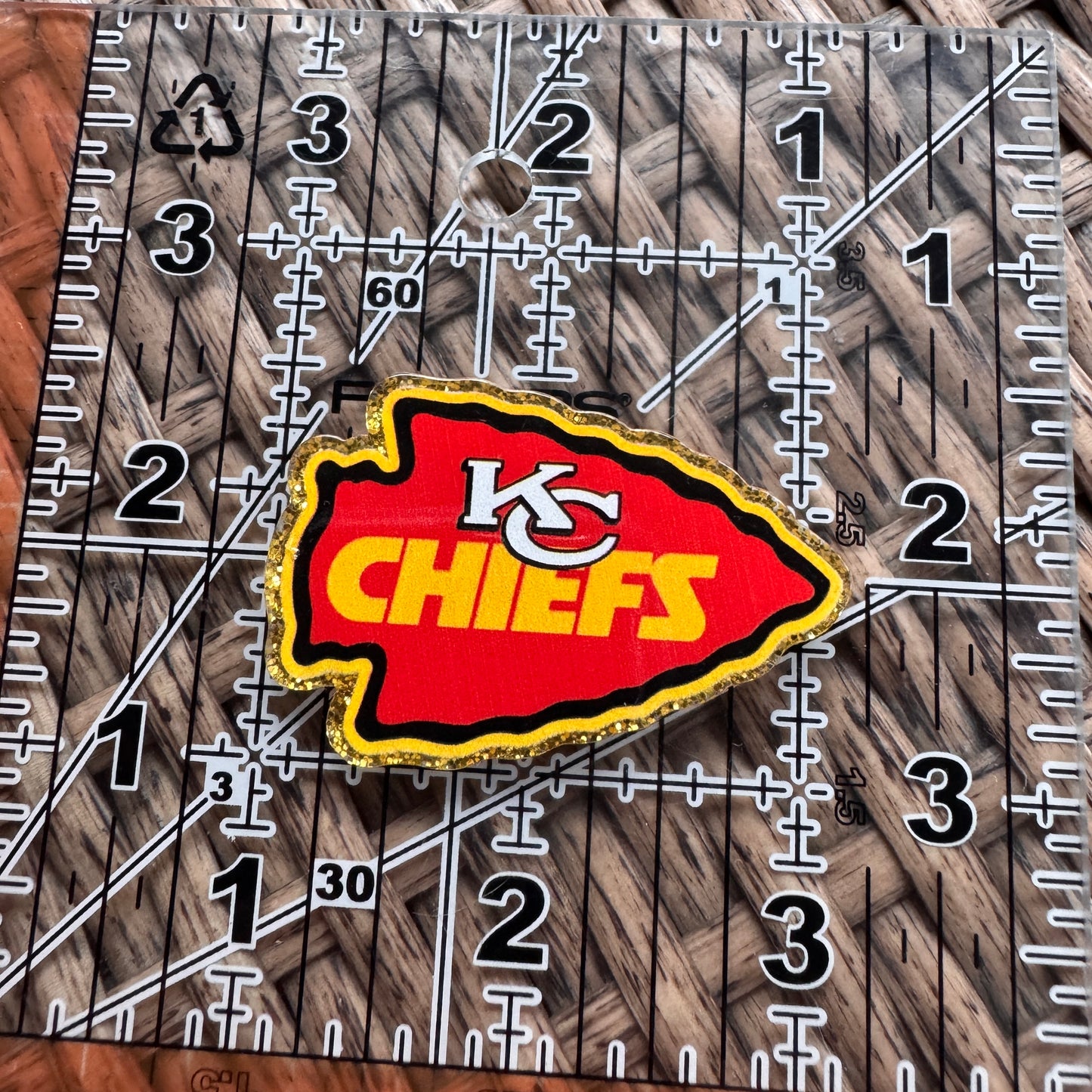 Acrylic Flatback,  Planar, Cabochon, Single Pc. - KC Chiefs Football