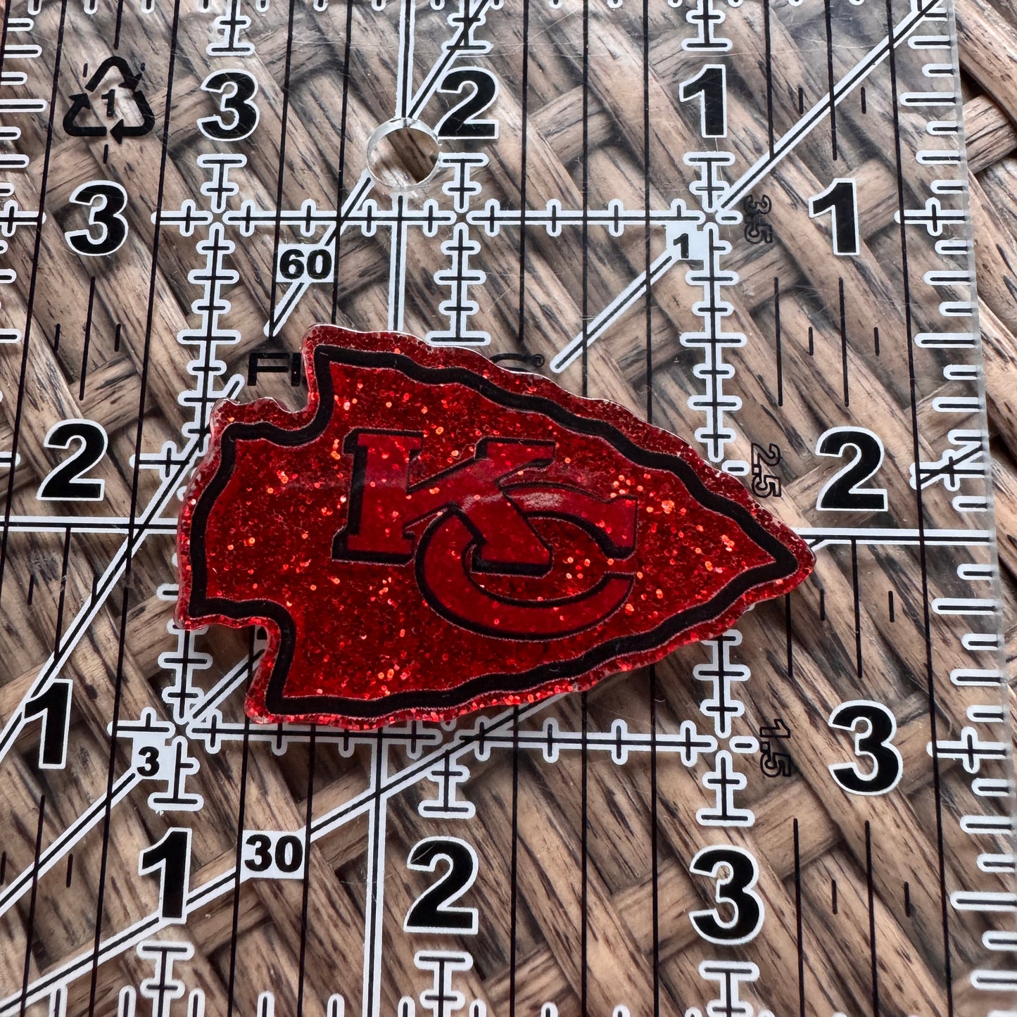 Acrylic Flatback,  Planar, Cabochon, Single Pc. - KC Chiefs Football