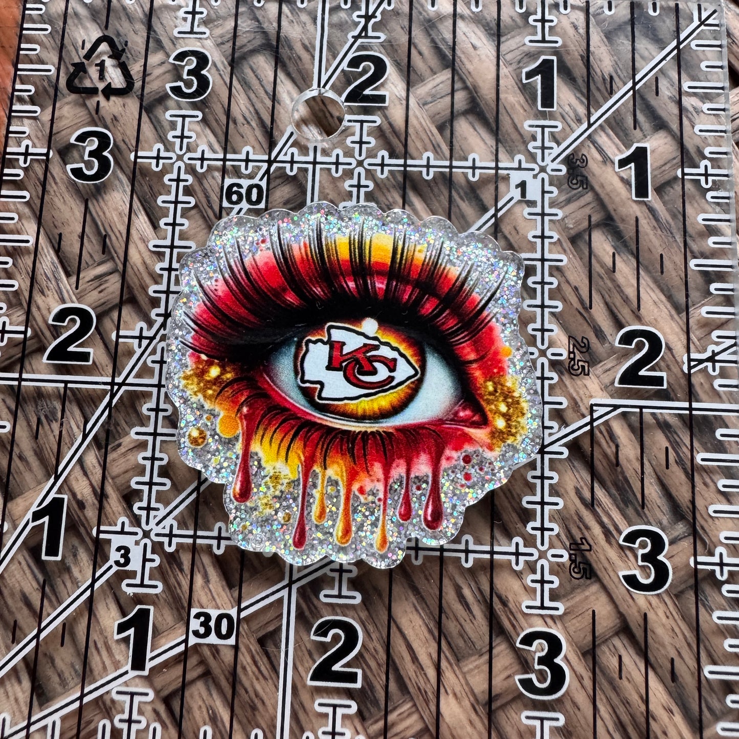 Acrylic Flatback,  Planar, Cabochon, Single Pc. - KC Chiefs Football
