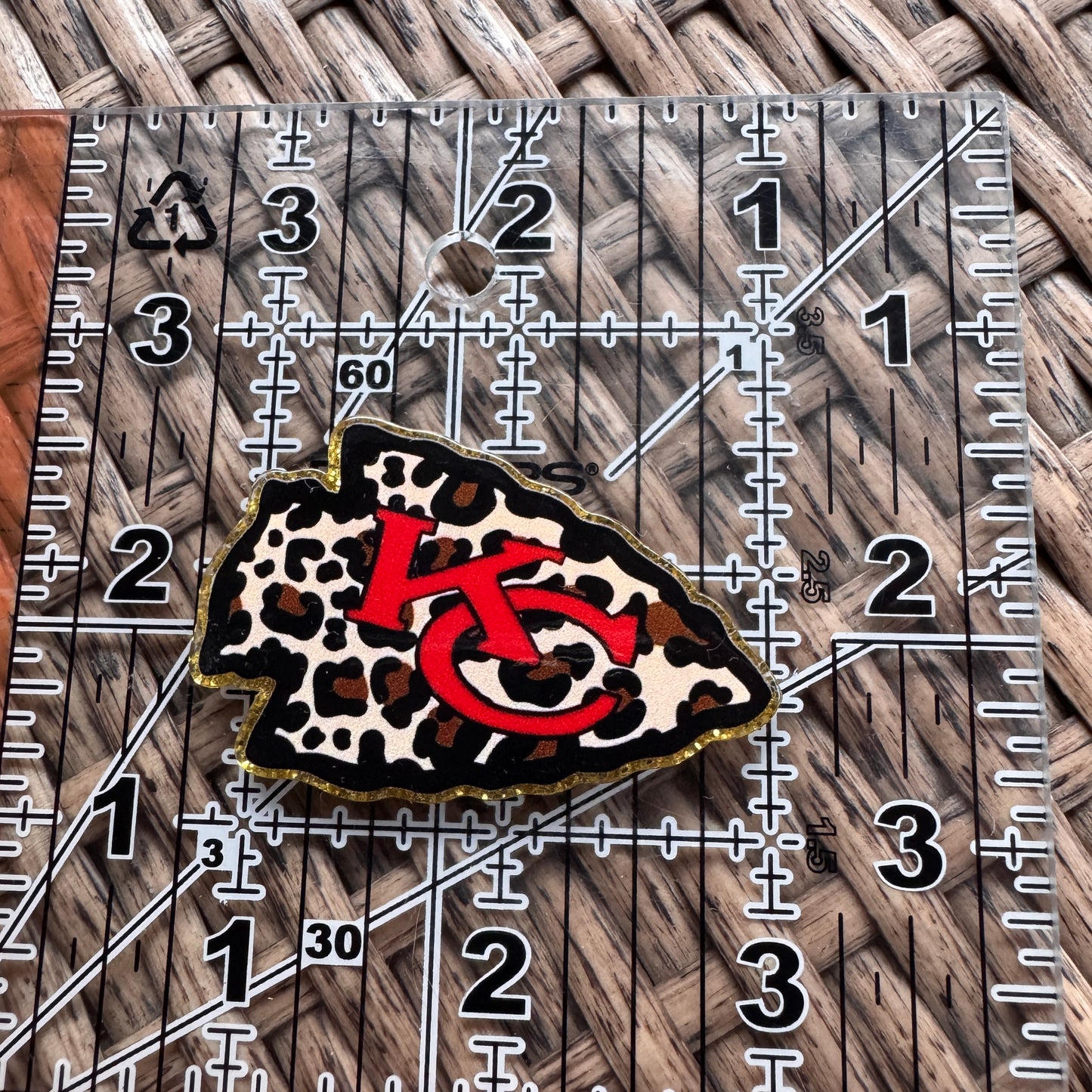 Acrylic Flatback,  Planar, Cabochon, Single Pc. - KC Chiefs Football