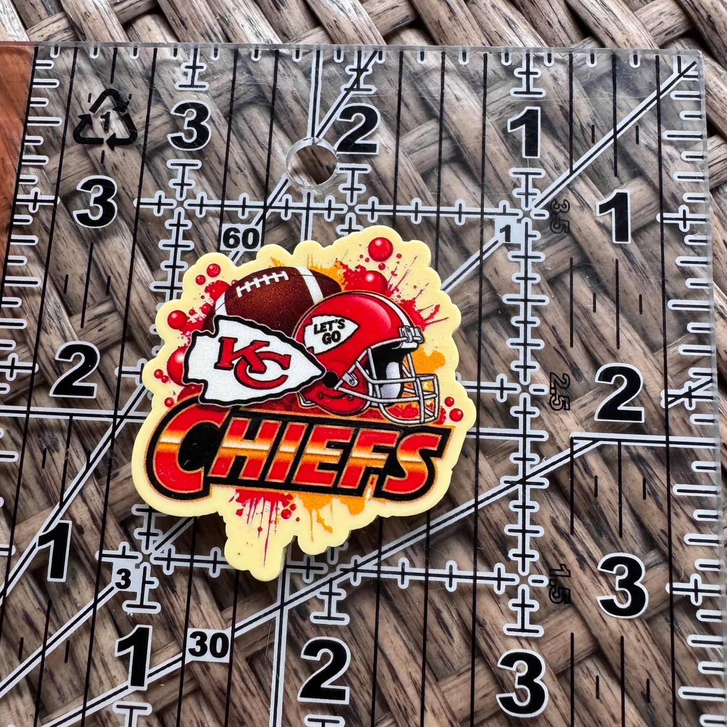 Acrylic Flatback,  Planar, Cabochon, Single Pc. - KC Chiefs Football