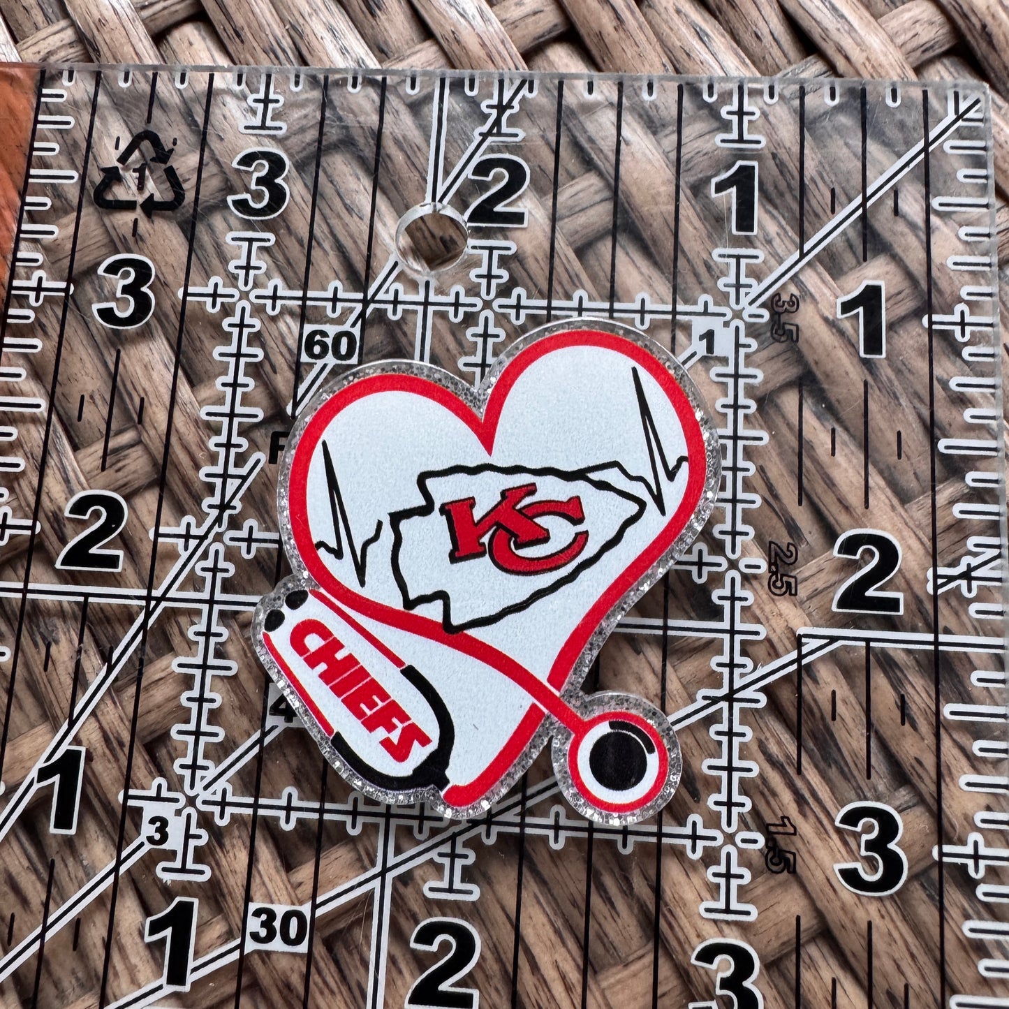 Acrylic Flatback,  Planar, Cabochon, Single Pc. - KC Chiefs Football