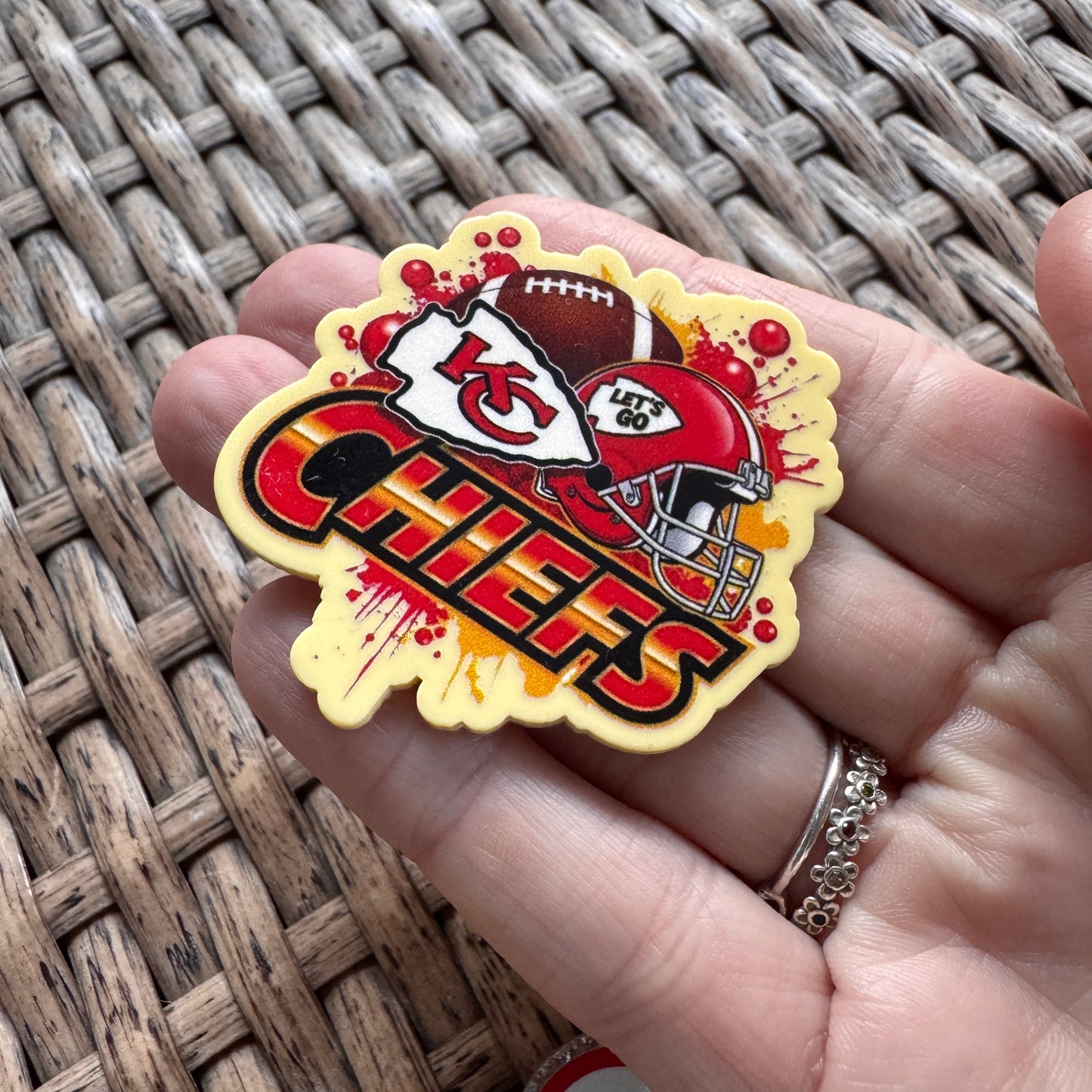 Acrylic Flatback,  Planar, Cabochon, Single Pc. - KC Chiefs Football