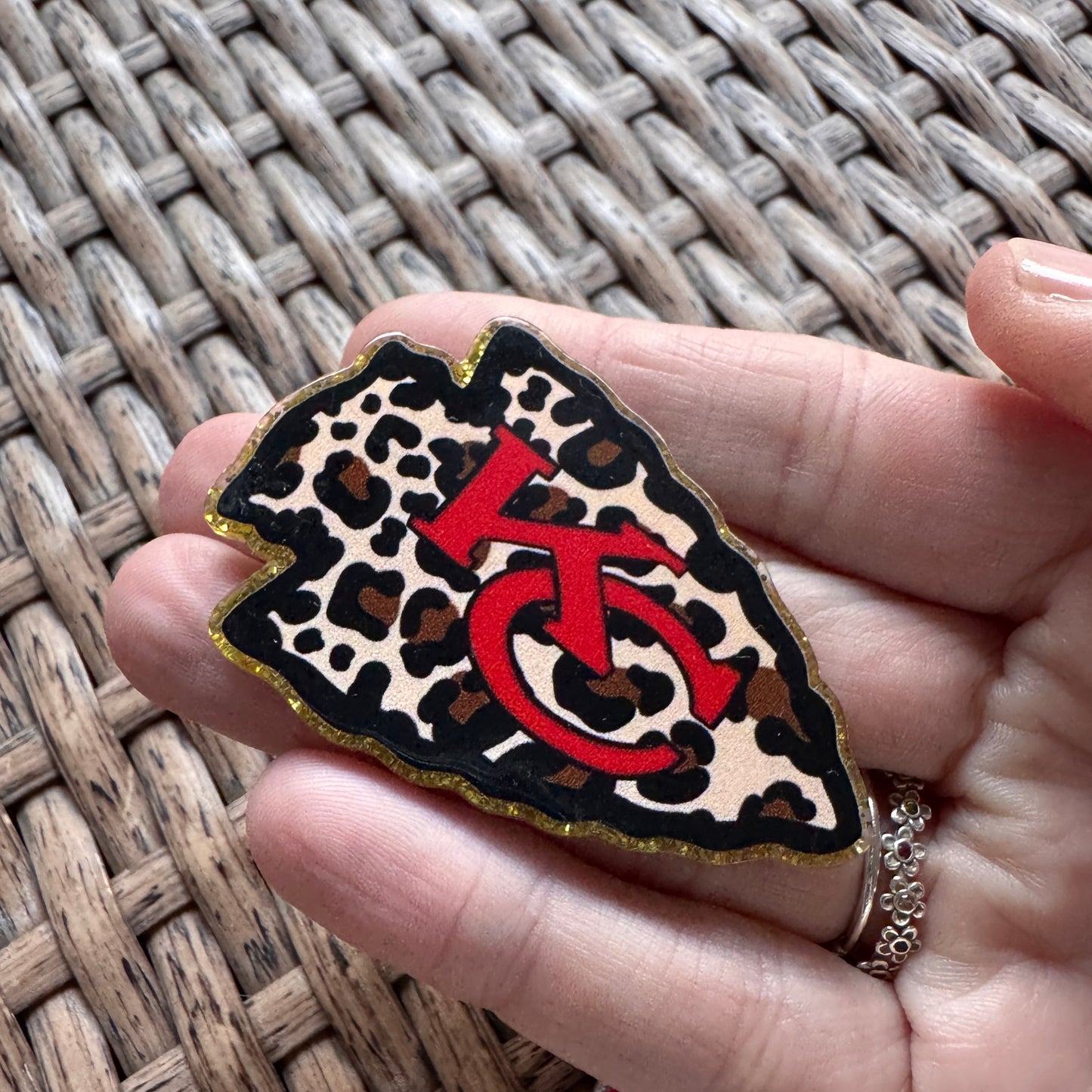 Acrylic Flatback,  Planar, Cabochon, Single Pc. - KC Chiefs Football