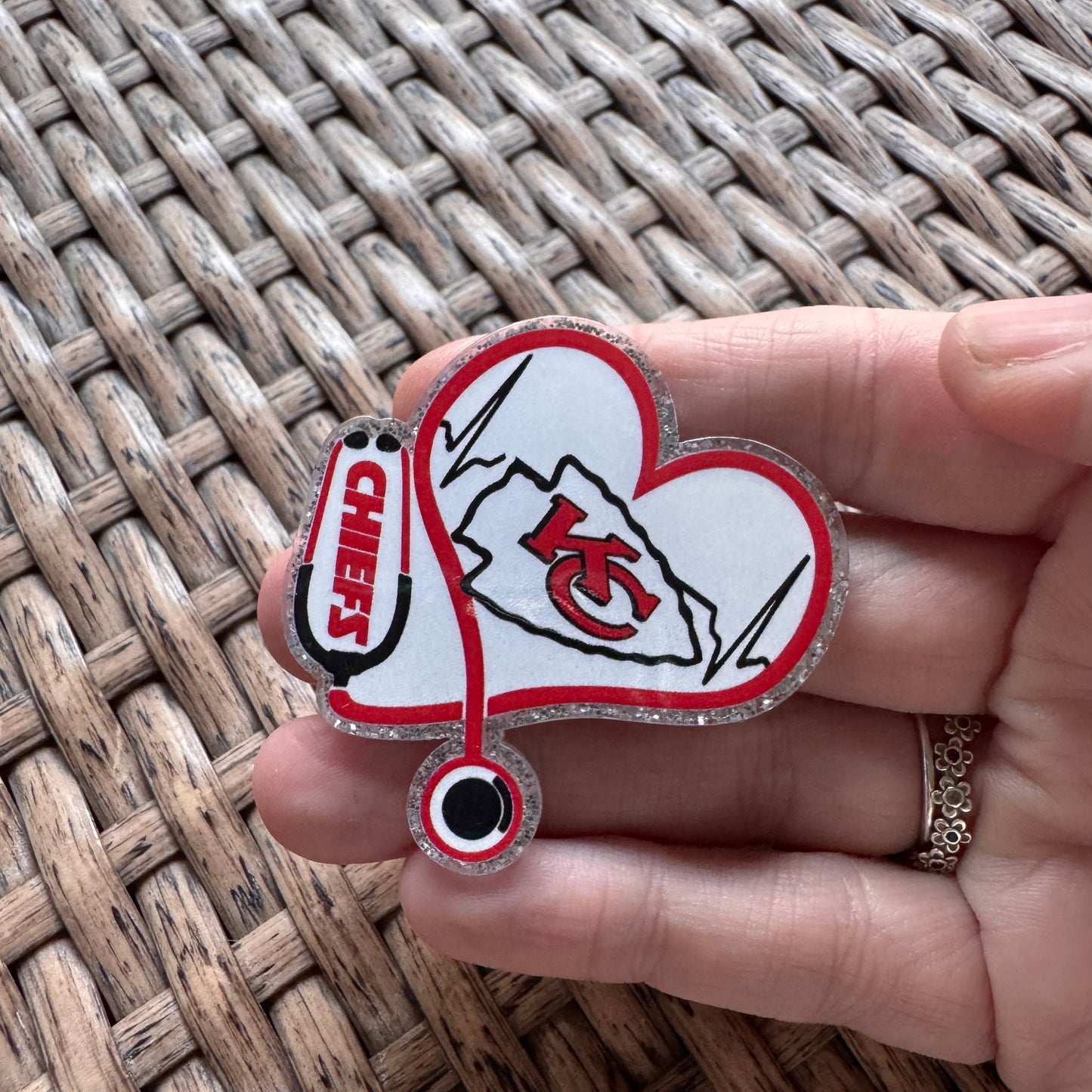 Acrylic Flatback,  Planar, Cabochon, Single Pc. - KC Chiefs Football