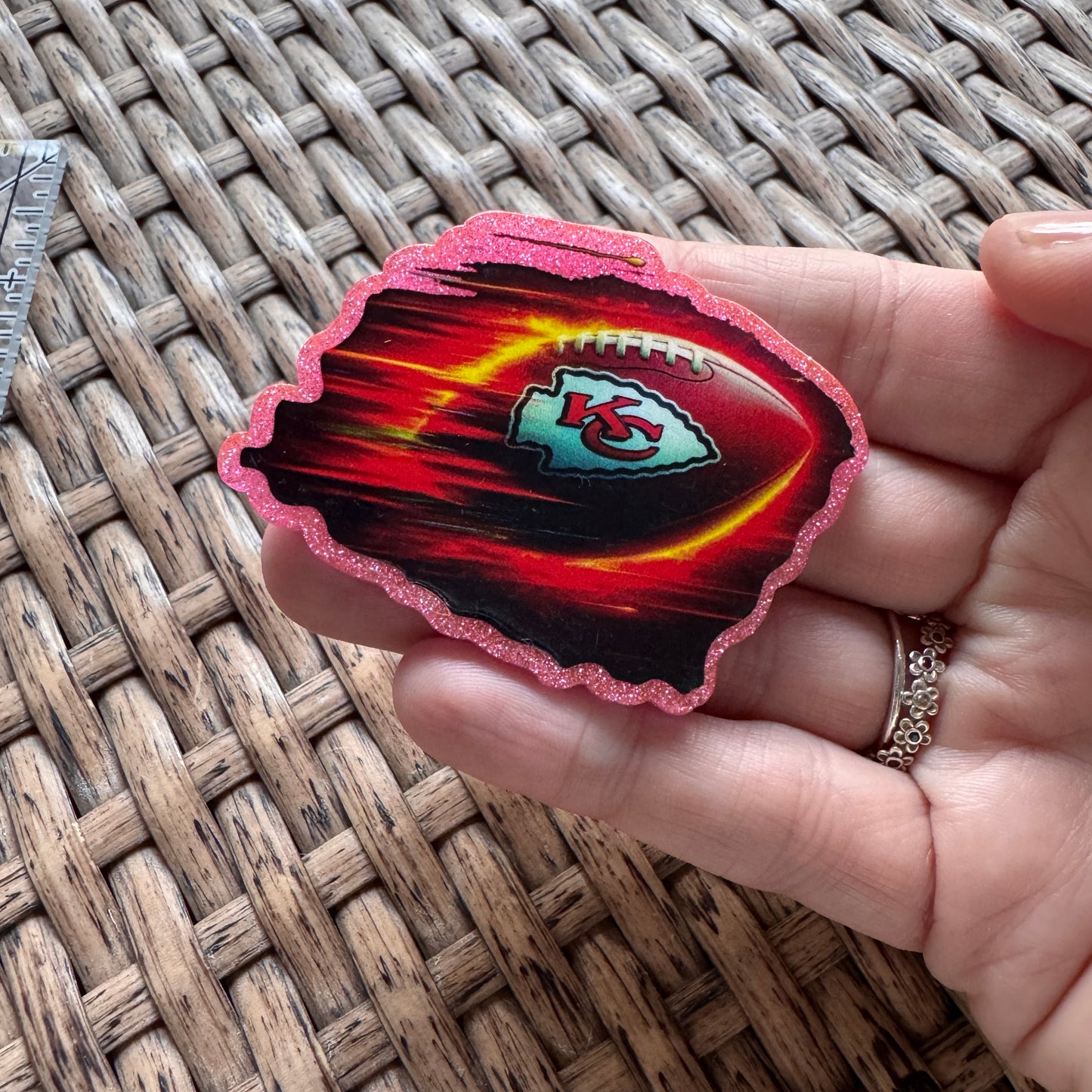 Acrylic Flatback,  Planar, Cabochon, Single Pc. - KC Chiefs Football