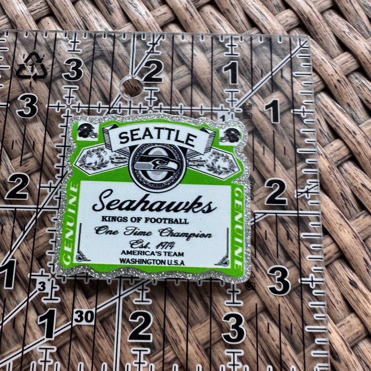 Acrylic Flatback,  Planar, Cabochon, Single Pc. - Seattle Seahawks Football