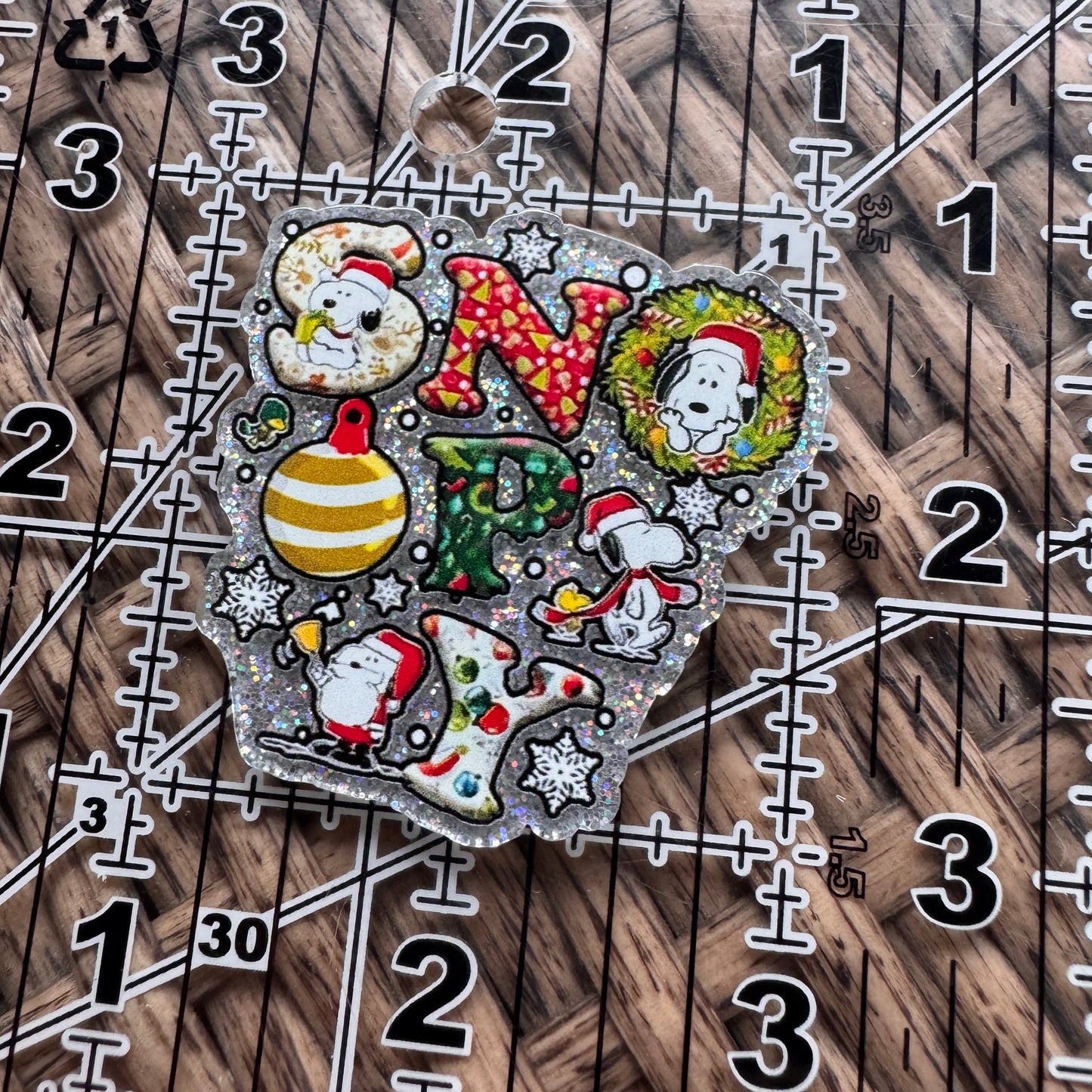 Acrylic Flatback,  Planar, Cabochon, Single Pc. - Snoopy Christmas