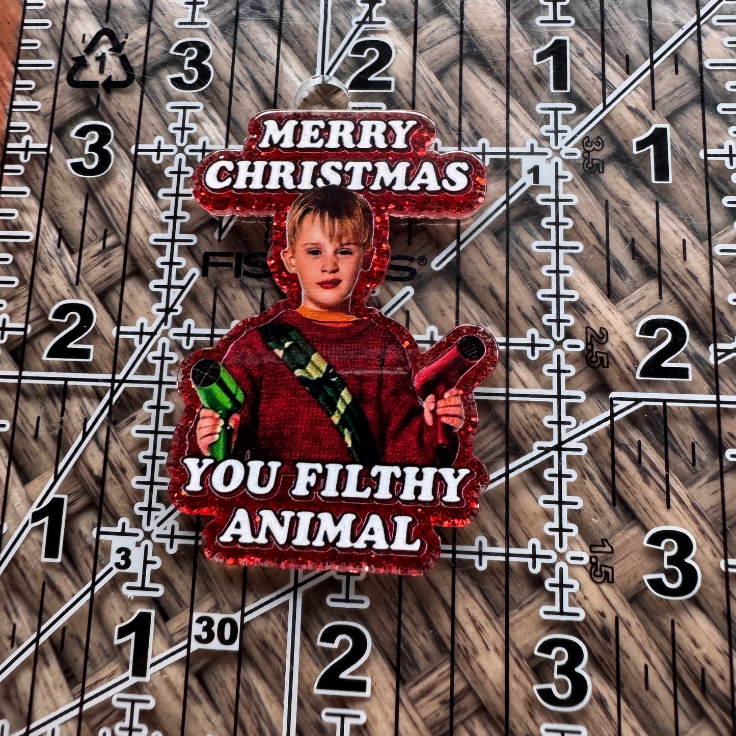 Acrylic Flatback,  Planar, Cabochon, Single Pc. - Merry Christmas Ya Filthy Animal, Home Alone