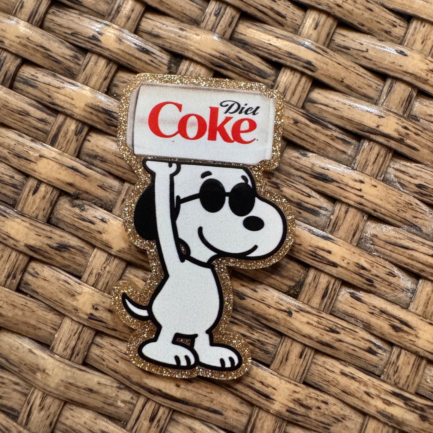 Acrylic Flatback Craft Embellishment Snoopy and Diet Coke