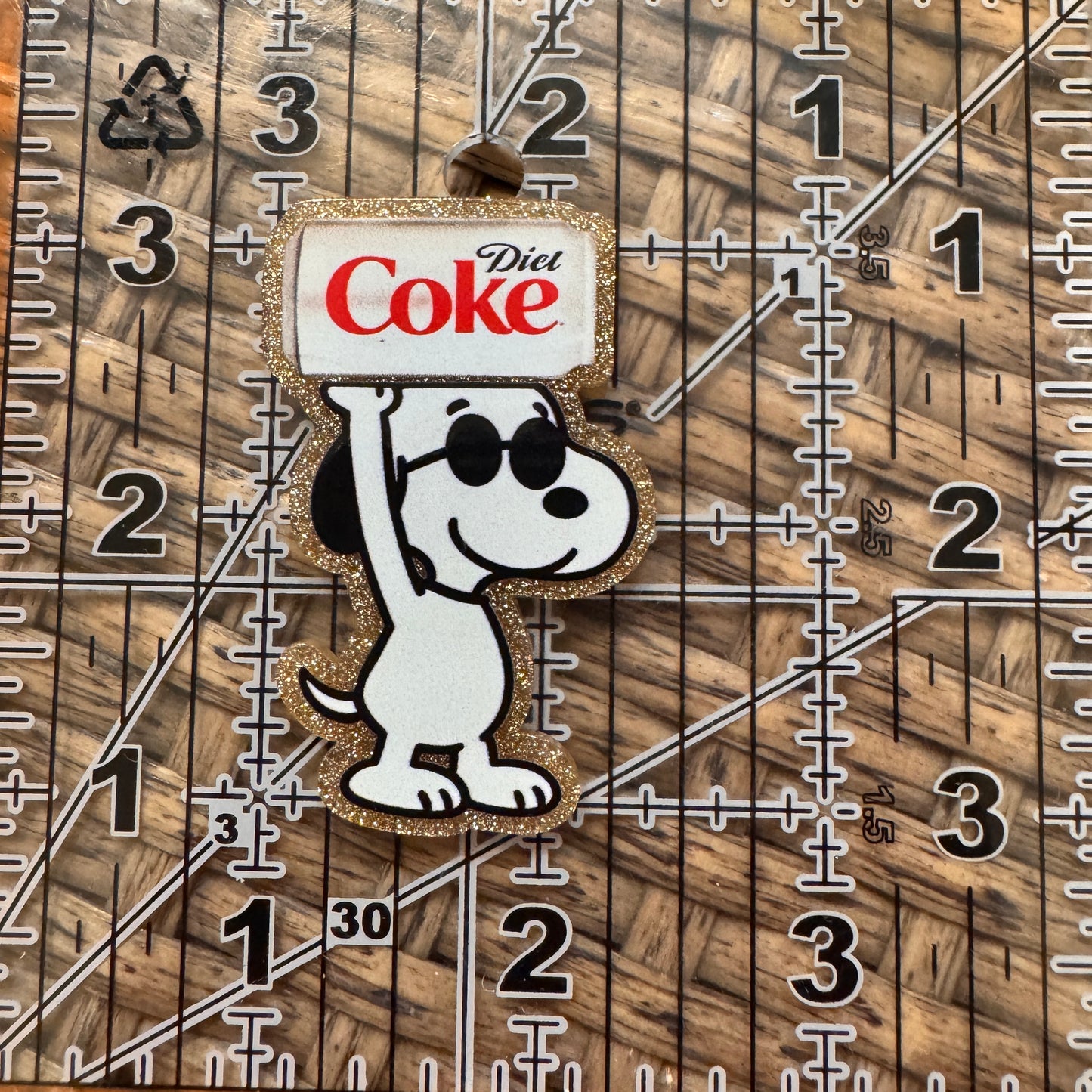 Acrylic Flatback Craft Embellishment Snoopy and Diet Coke