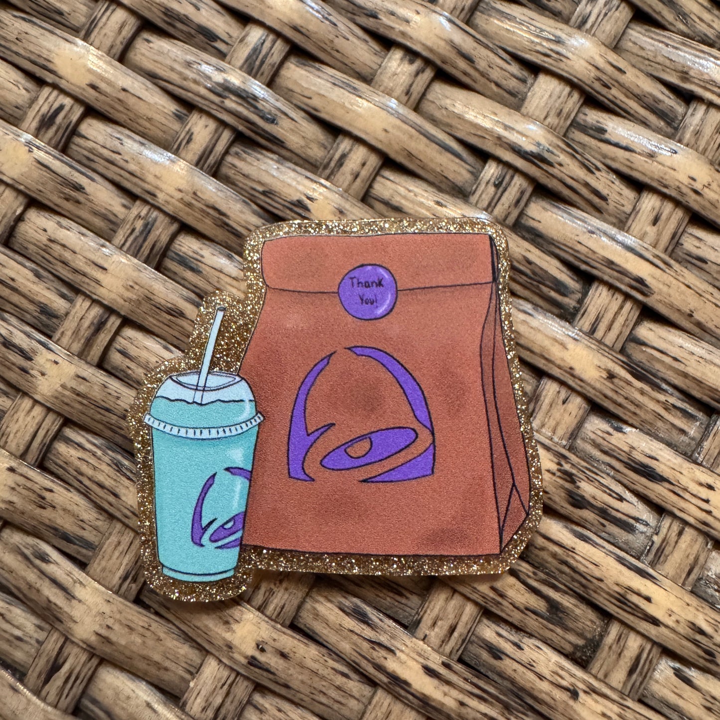 Acrylic Flatback Craft Embellishment Taco Bell