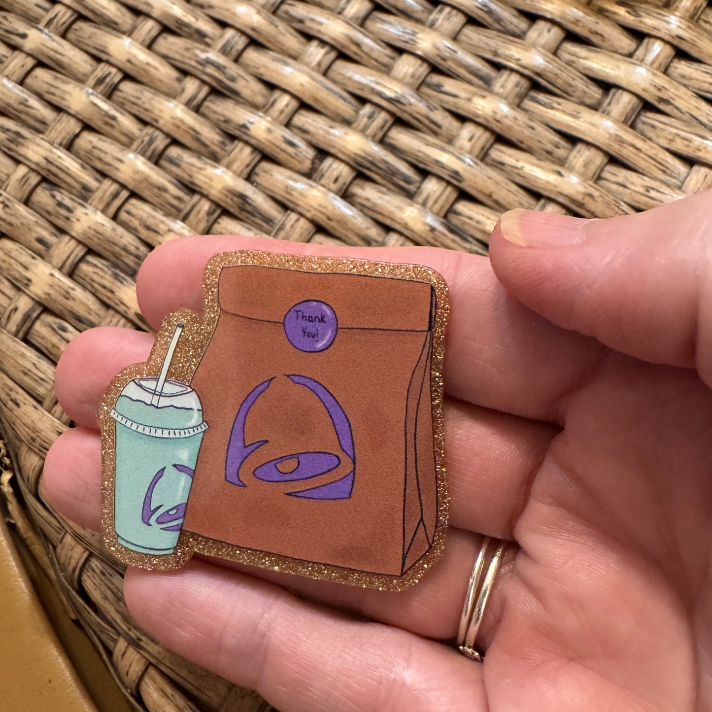 Acrylic Flatback Craft Embellishment Taco Bell