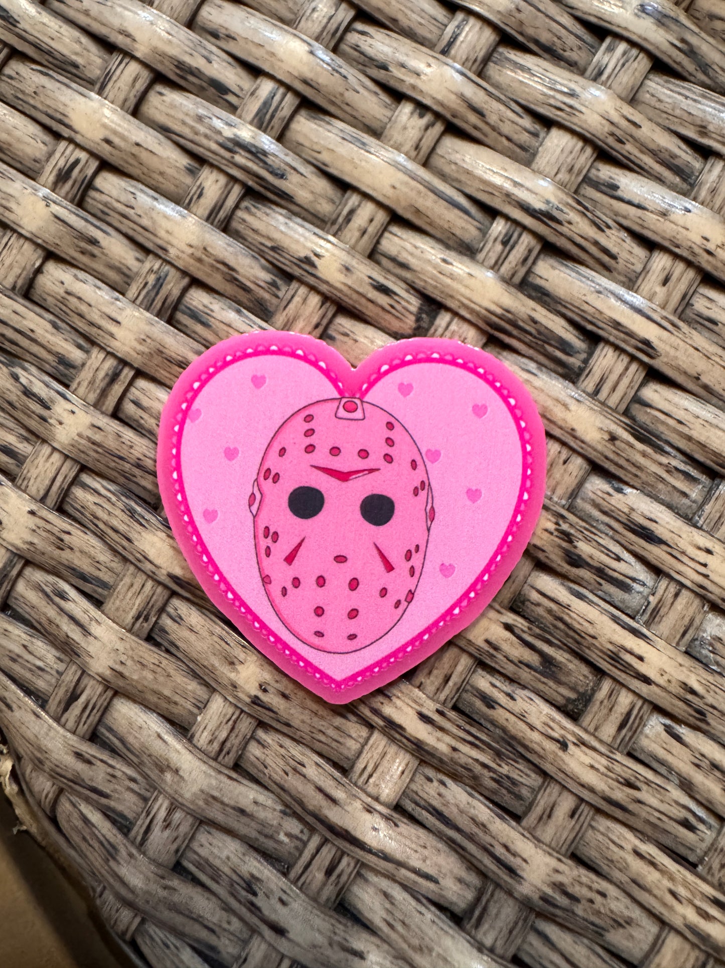 Acrylic Flatback Craft Embellishment Scary Movie Jason Heart