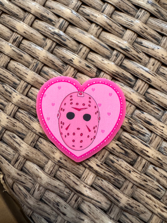 Acrylic Flatback Craft Embellishment Scary Movie Jason Heart