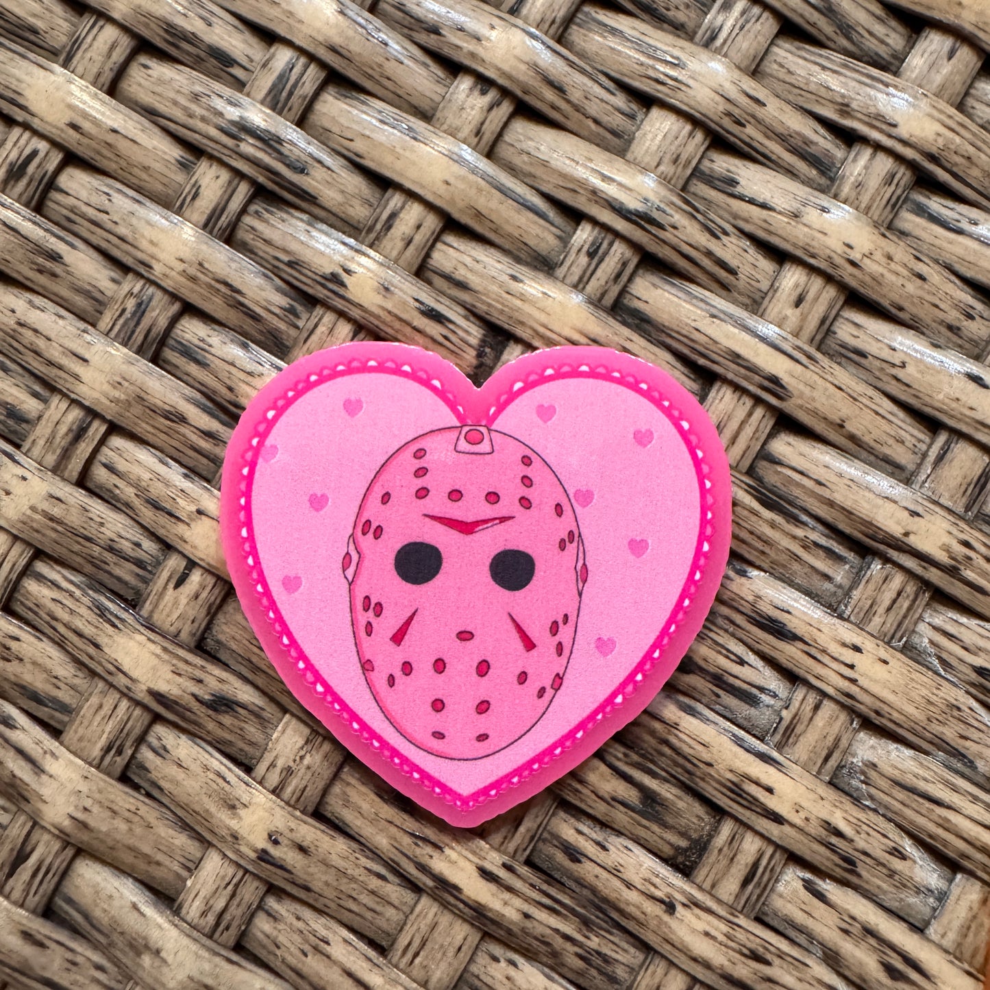 Acrylic Flatback Craft Embellishment Scary Movie Jason Heart