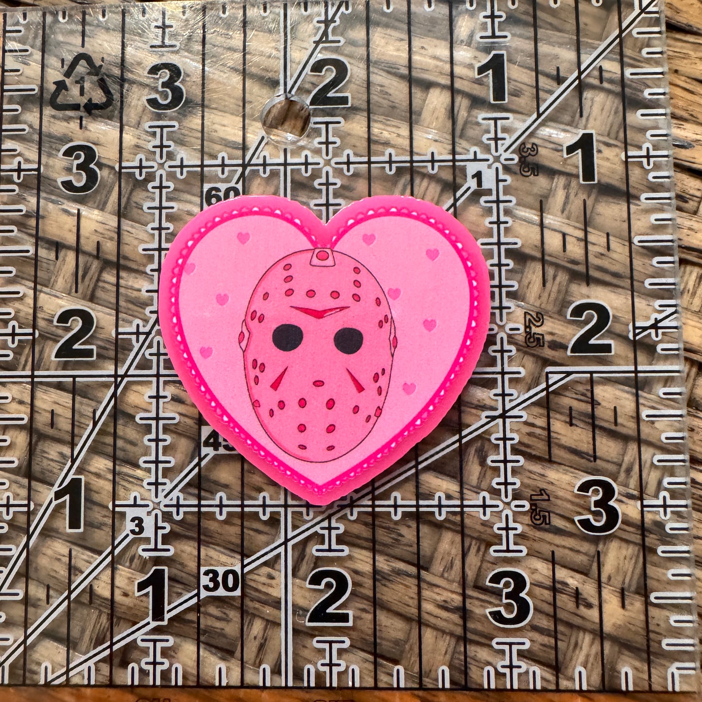 Acrylic Flatback Craft Embellishment Scary Movie Jason Heart