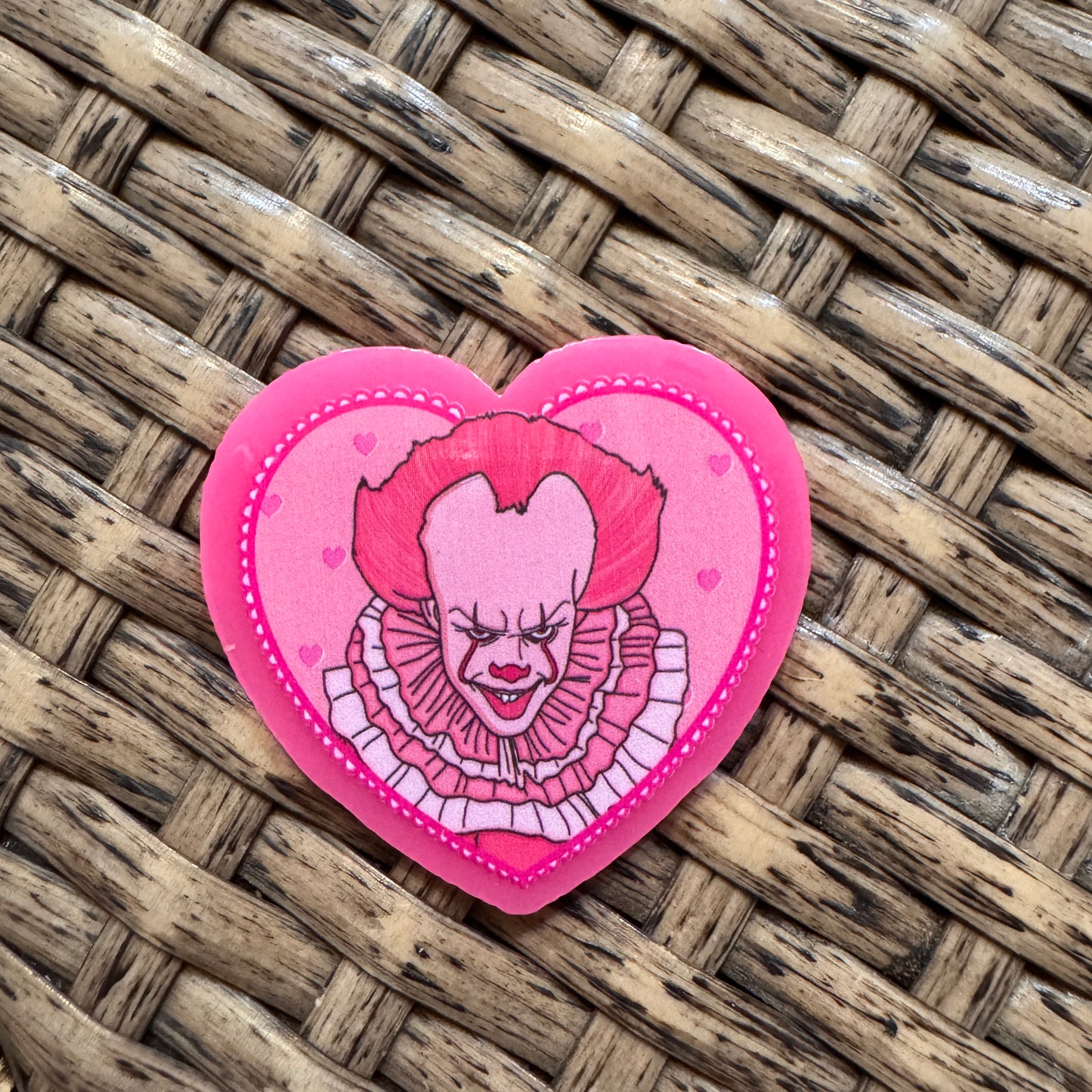 Acrylic Flatback Craft Embellishment Scary Movie Pennywise Heart
