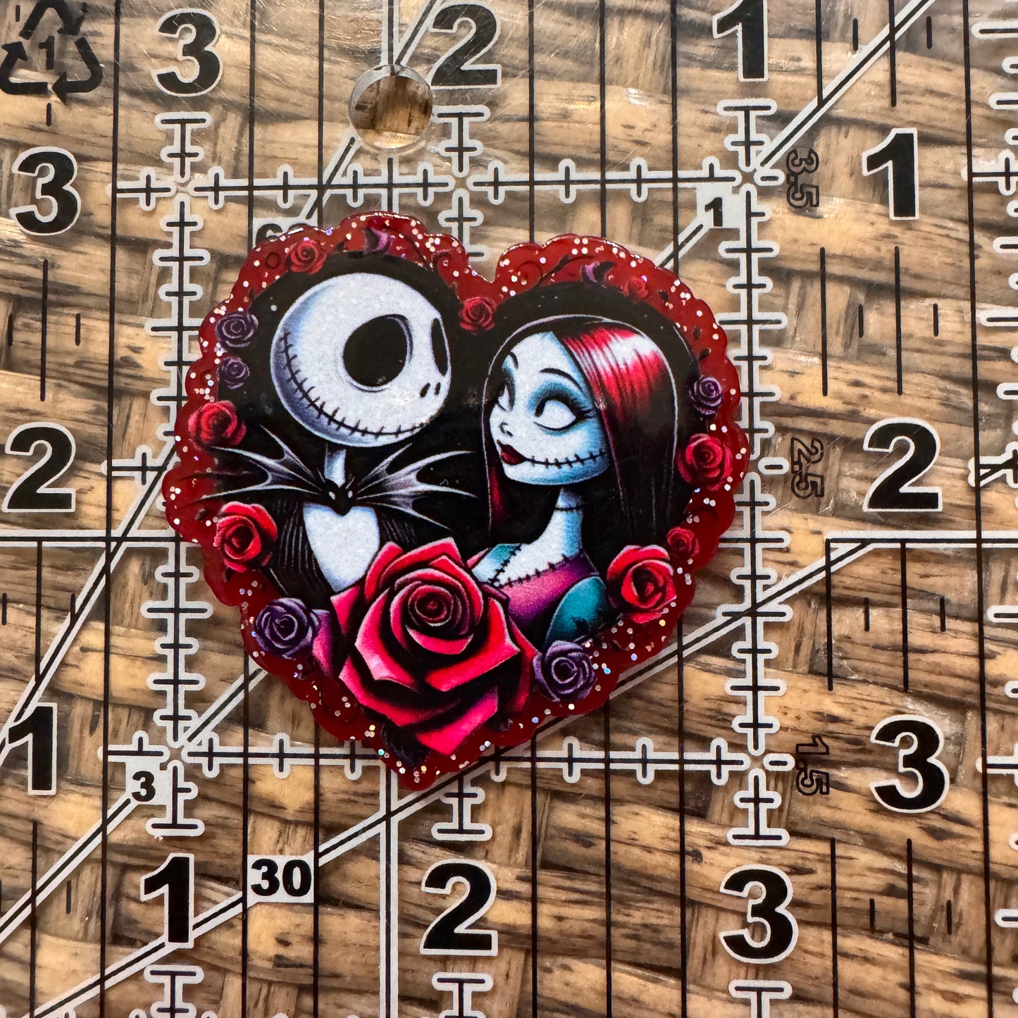 Acrylic Flatback Craft Embellishment Nightmare Before Christmas Jack and Sally