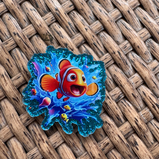 Acrylic Flatback,  Planar, Cabochon, Single Pc. - Nemo Fish