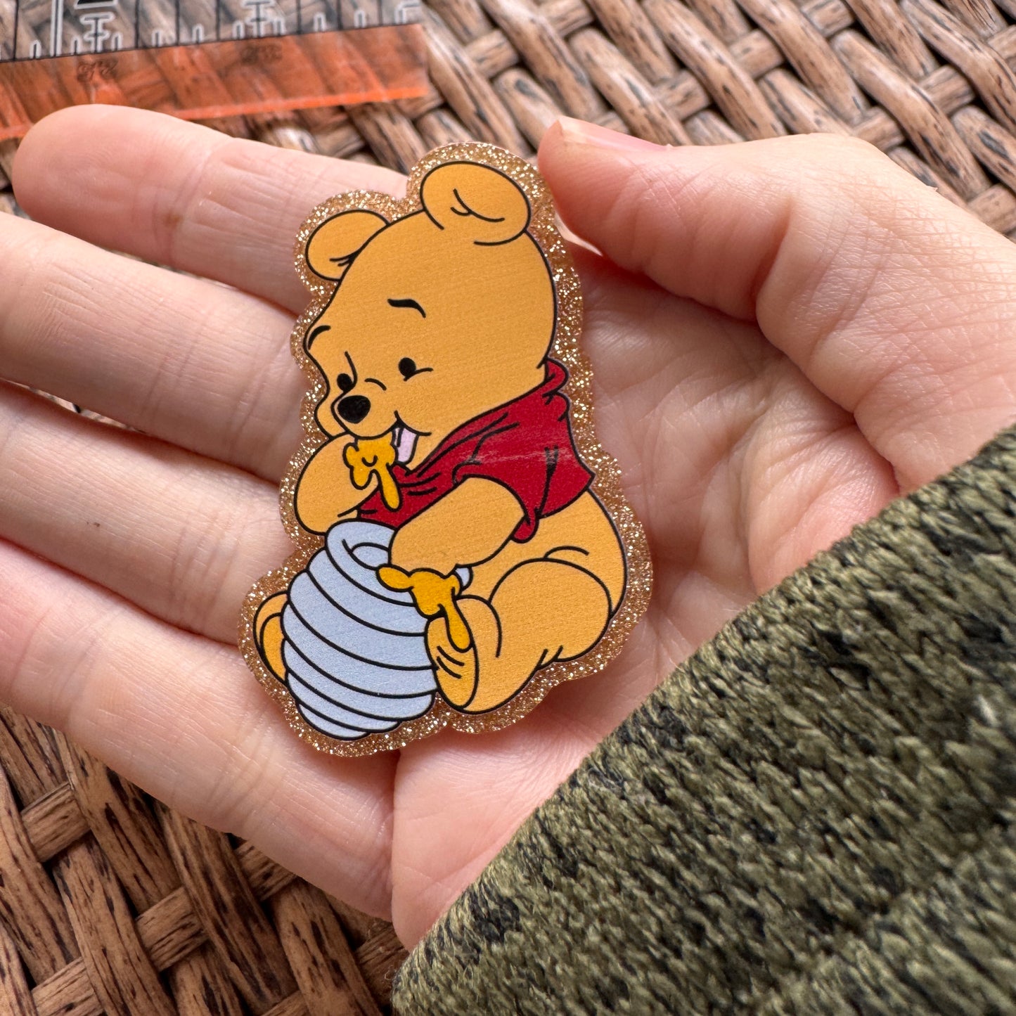Acrylic Flatback,  Planar, Cabochon, Single Pc. - Pooh Bear