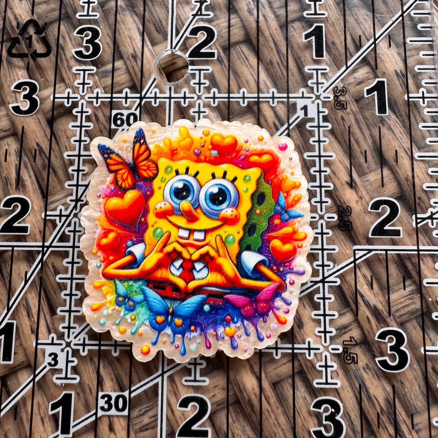 Acrylic Flatback,  Planar, Cabochon, Single Pc. - Spongebob