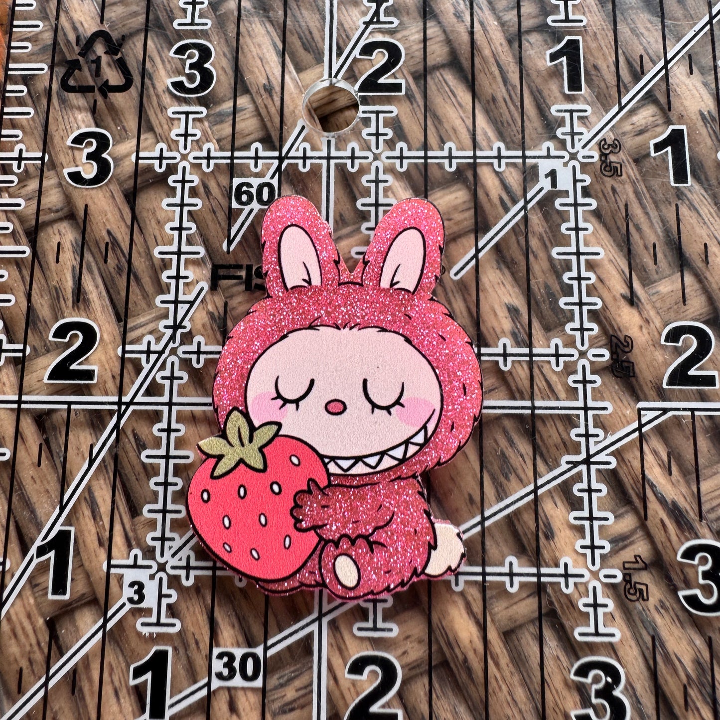 Acrylic Flatback,  Planar, Cabochon, Single Pc. - Strawberry Labu