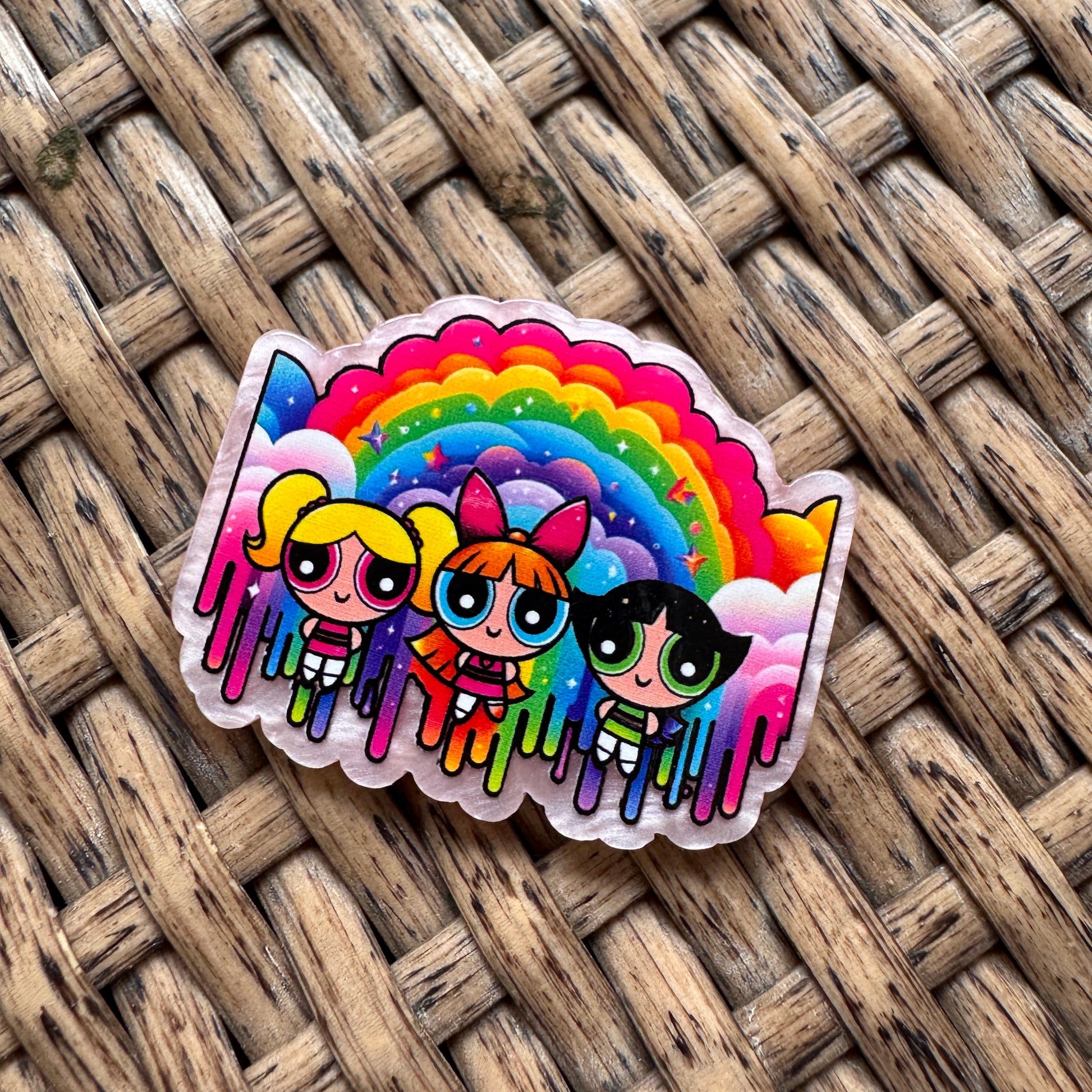 Colorful acrylic Flatback cartoon characters  Power Puff Girls