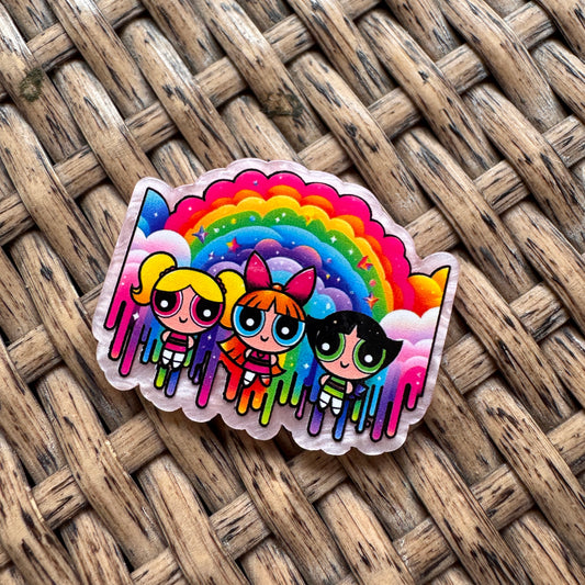 Colorful acrylic Flatback cartoon characters  Power Puff Girls