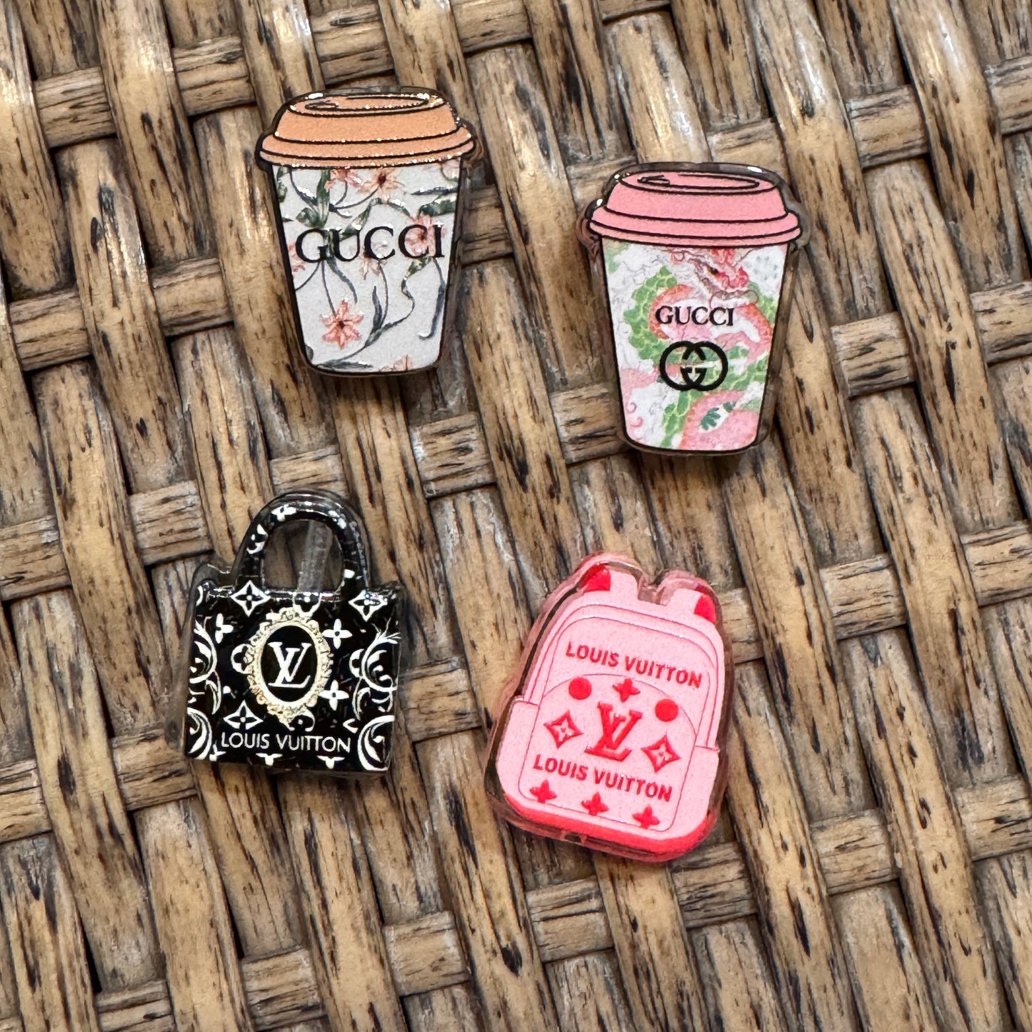 Small Acrylic Focal Bead Set of Two  – Double-Sided Image Beadable Charms