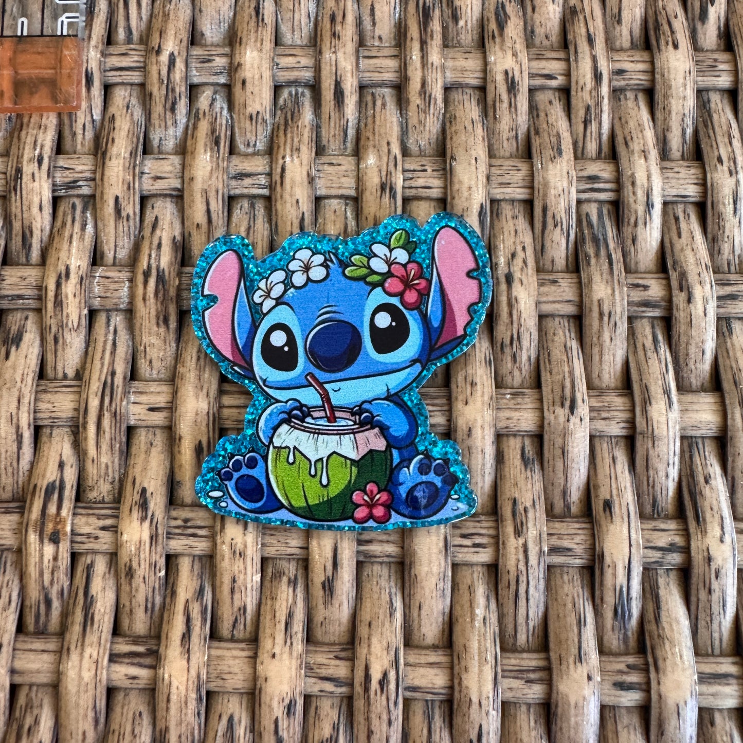 Hawaiian Stitch  Acrylic Flatback,  Planar, Cabochon, Single Pc.