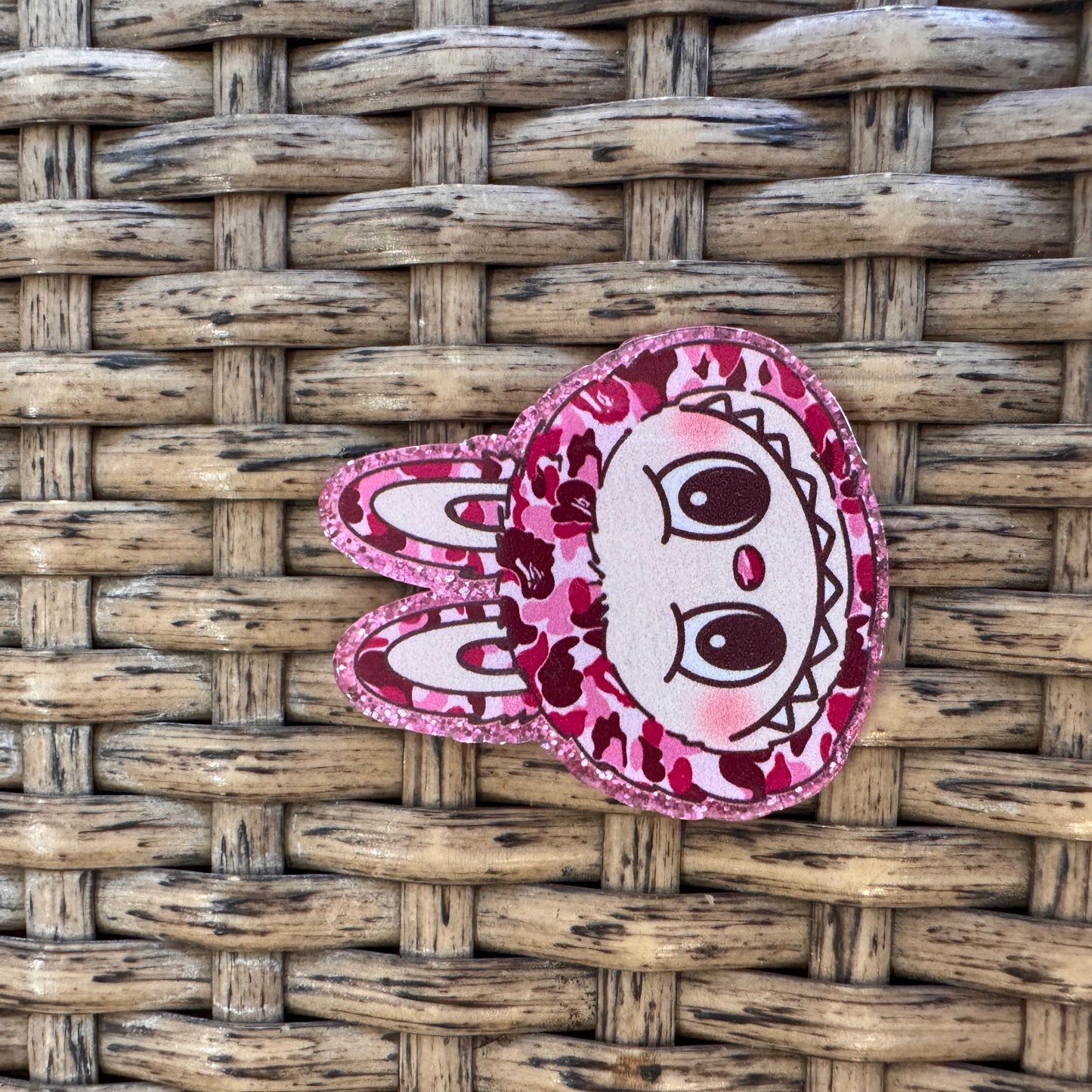 Pink or Blue Labu Head Acrylic Flatback,  Planar, Cabochon, Single Pc.