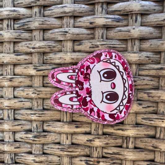 Pink or Blue Labu Head Acrylic Flatback,  Planar, Cabochon, Single Pc.