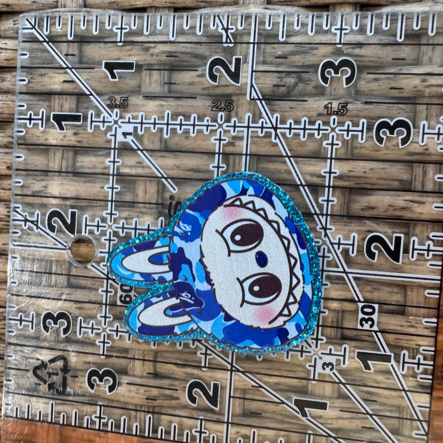 Pink or Blue Labu Head Acrylic Flatback,  Planar, Cabochon, Single Pc.