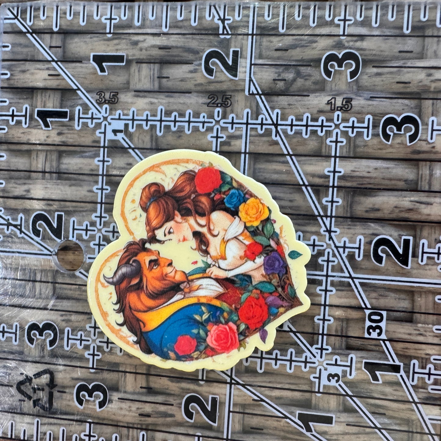 Beauty and the Beast Acrylic Flatback,  Planar, Cabochon, Single Pc.