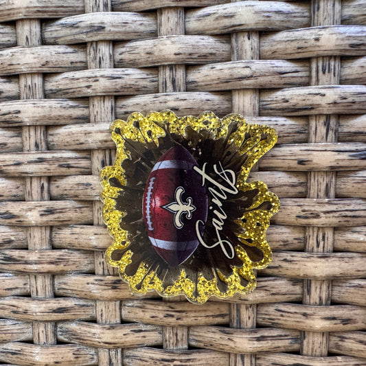 Football Saints Acrylic Flatback,  Planar, Cabochon, Single Pc.