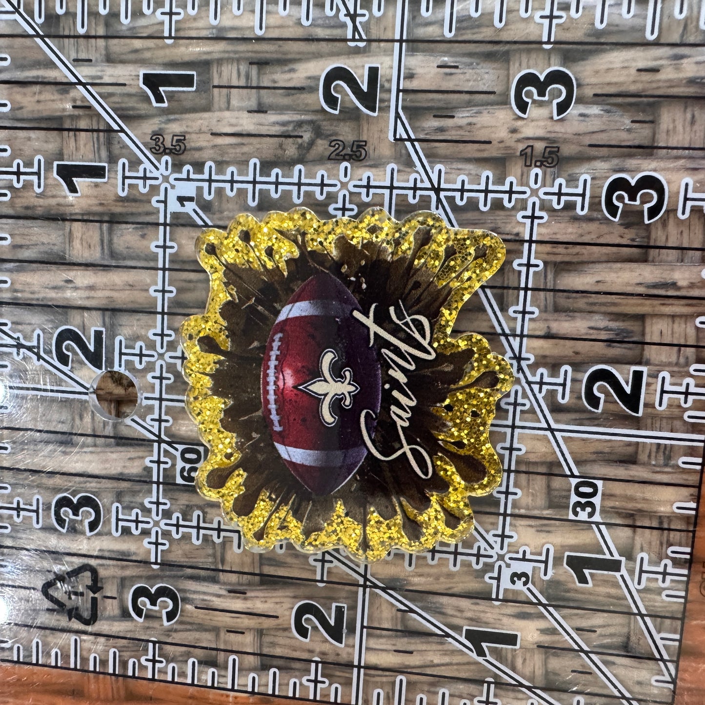 Football Saints Acrylic Flatback,  Planar, Cabochon, Single Pc.