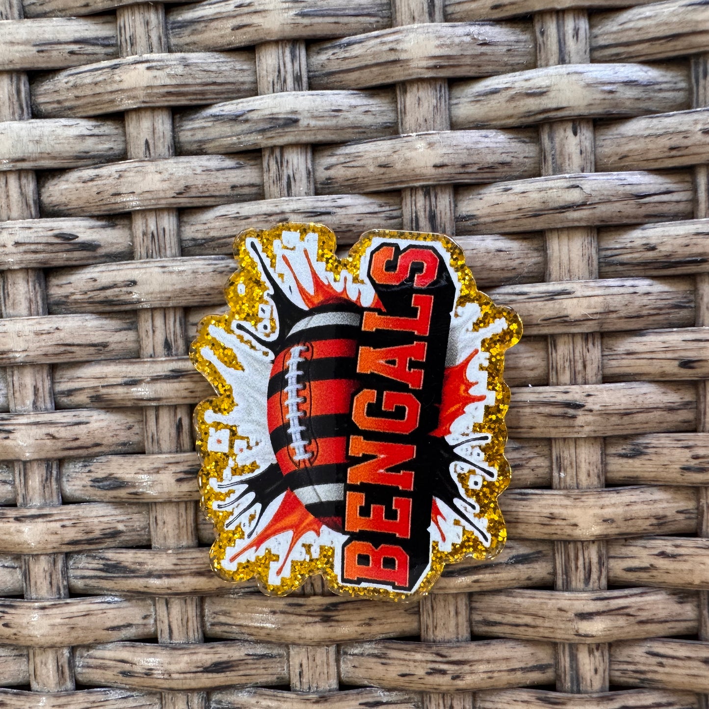 Football Bangles Acrylic Flatback,  Planar, Cabochon, Single Pc.