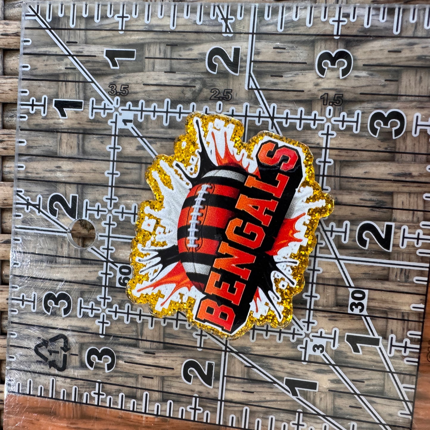 Football Bangles Acrylic Flatback,  Planar, Cabochon, Single Pc.