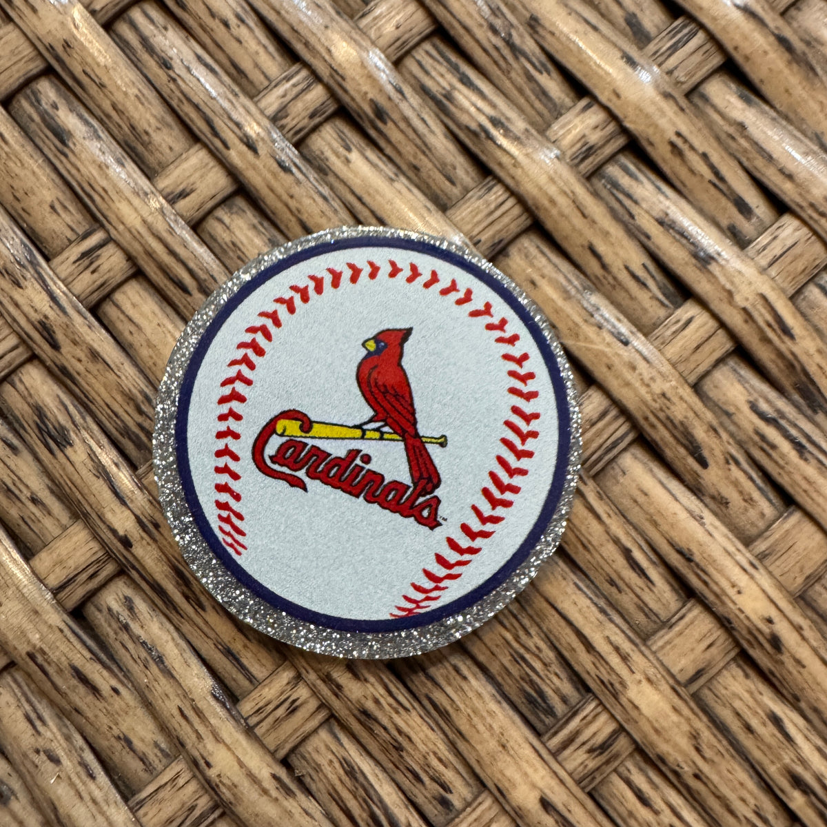 Acrylic Flatback Craft Embellishment Cardinals Baseball